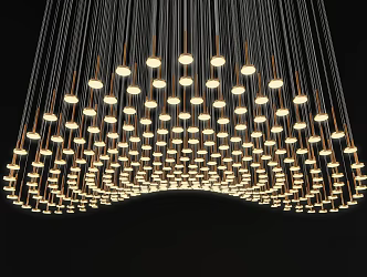 Light Luxury Chandelier Round Lobby Decoration Multi-head Chandelier Sales Department Chandelier Villa Leaping Multi-head Creative Art Chandelier 3d model