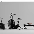 Essential Home Gym Fitness Equipment Including Stationary Bike Rower Treadmill And Dumbbells