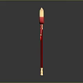 Ornate Red And Gold Magic Staff With Sphere Accent And Ribbon Decoration