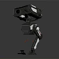 Mechanical Robot Character With Industrial Camera Eyes And Metallic Leg Structure 3d model