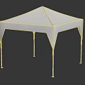 White Outdoor Canopy Furniture with Square Shape Metal Poles for Garden Use