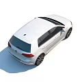 White Volkswagen Golf Hatchback With Sporty Design And Black Alloy Wheels