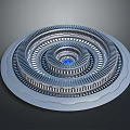 Futuristic Sci Fi Mechanical Structure With Circular Layers And Blue Central Core 3d model