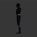 Black Panther 3D Character Model Standing With Arms Outstretched In Dark Suit
