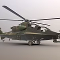Detailed Military Attack Helicopter With Camouflage Paint Rotors Weapon Systems And Cockpit
