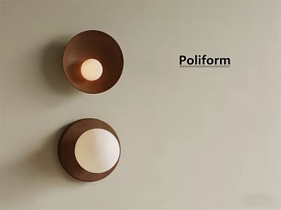 Poliform Wooden Round Wall Lamps Modern Interior Design For Home Decor 3d model