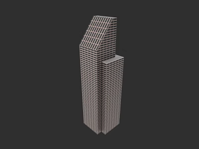 Modern Urban Architecture With Tall Skyscraper And Grid Facade Design Details 3d model