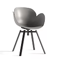Modern Leisure Chair With Black And White Design And Three Legged Stand Base