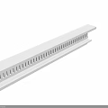 White Architectural Component with Striped Ornamental Design for Building Trim