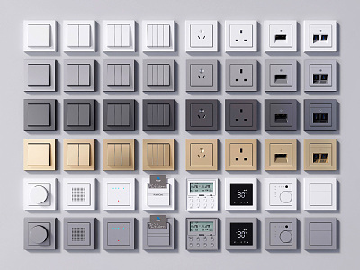 Modern Switch Socket Panel 3d model