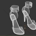 Black High Heel Shoes with Ankle Strap Design Leather Upper Elegant Women's Footwear