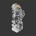 Miniature Garbage Dump Scene Model With Scattered Trash Bags Debris And Small Items