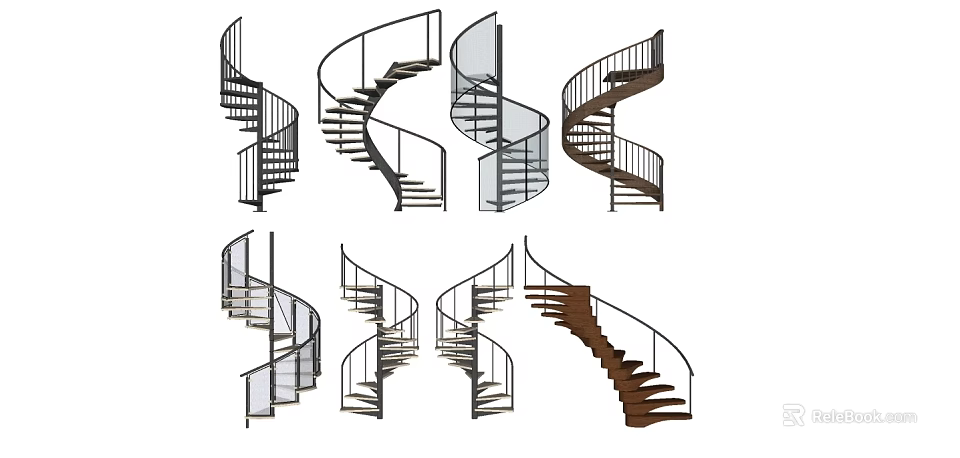 Variety Of Spiral Staircase Designs For Buildings 3d model 