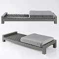 Modern Leisure Sofa Set With Striped Base And Gray Cushion Design