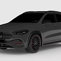 Mercedes Dark SUV Rear View With Black Wheels Stylish Taillights And Dark Exterior