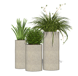 Modern potted plant potted combination 3d model