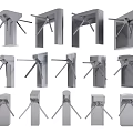 Public Facility Turnstile Systems With Different Designs And Security Features 3d model