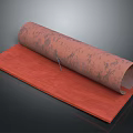 Rusty Metal Tube Weapon Component Displayed On Red Mat Surface