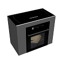 Sleek Modern Black Kitchen Oven With Glass Door And Control Panel