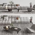 Modern sofa coffee table combination 3d model