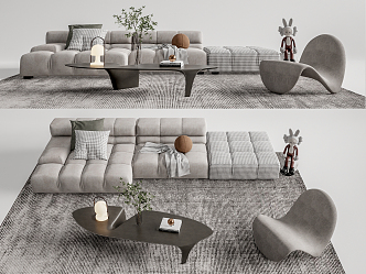 Modern sofa coffee table combination 3d model