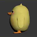 Cute Yellow Chick Toy With Plump Body Orange Beak And Feet
