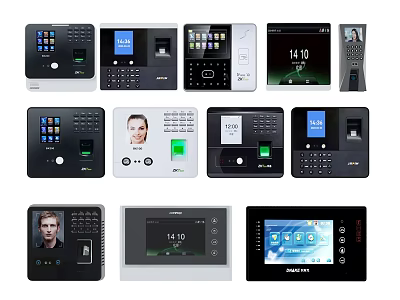 Various Modern Switch Panels With Digital Display And Fingerprint Features 3d model
