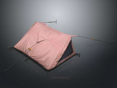 Pink Portable Camping Tent With Support Poles For Outdoor Camping Trips 3d model
