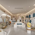Bright Modern Clothing Store Interior With Fashion Apparel Hanging Clothes And Mannequin Displays