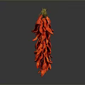Fresh Red Chili Peppers Hanging Bunch With Vibrant Color And Texture
