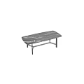 Stylish Modern Dining Table Featuring Marble Top And Black Metal Legs