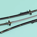 Traditional Japanese Katana Weapon with Sheath Unsheathed Sharp Blade and Decorative Handle