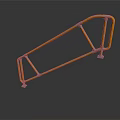 Orange Silver Metal Frame Equipment With Connecting Tubes And Fixed Base