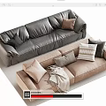 Double sofa Multi-person sofa Corner sofa 3d model