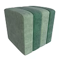 Modern Upholstered Ottoman Footstools in Blue and Gray for Living Room Decor
