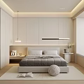 Modern Bedroom Interior Design With Platform Bed Bedside Table Lamp Glass Wardrobe And Soft Rug