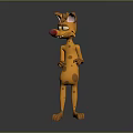 Orange Spotted Cartoon Character With Long Ears Red Nose Standing Pose 3d model