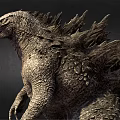 Giant Reptilian Monster Character with Spiked Back Sharp Claws and Scaly Skin