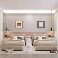 Modern Kids Bedroom Interior With Two Beds And Cozy Decor
