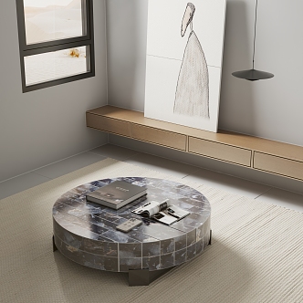 Modern Coffee Table Marble Coffee Table 3d model