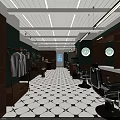 Vintage Style Beauty Hair Salon Interior Design With Warm Wood Decorations And Comfortable Barber Chairs