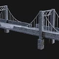 Detailed 3D Model of Broken Stone Arch Bridge With Damaged Structure