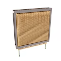 Golden Metal Filter With Rectangular Frame And Support Stand Legs