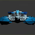 Futuristic Blue Aerospace Spacecraft Components With Sleek Modern Design And Shiny Surface