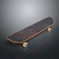 Durable Skateboard With Black Deck Orange Edge And Smooth Wheels For Daily Use