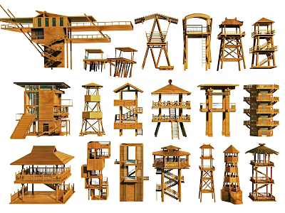 Watchtower Tower Viewing Platform Bird Watching Tower Landscape Tower Viewing Platform Landscape Construction Small Building 3d model
