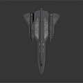 Gray Streamlined Jet Aircraft Model With Twin Engines And Tail Fins
