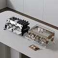Modern Kitchen Coffee Machine With Accessories And Storage Rack On Countertop 3d model