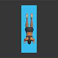Woman Exercising On Blue Mat With Hands And Knees Position At Home