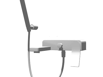 Modern Shower Head System With Handheld Sprayer Wall Mounted Control Knob And Flexible Hose 3d model
